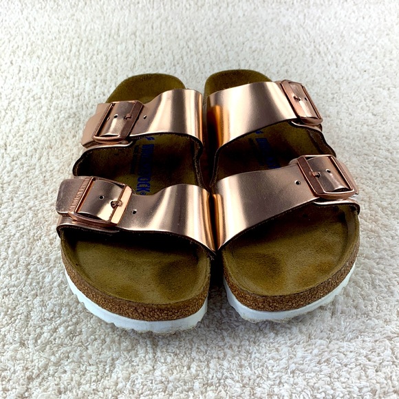 Birkenstock Shoes - Birkenstock Arizona Metallic Rose Gold  40 Eur